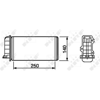 NRF | Wärmetauscher, Innenraumheizung | ohne Rohr | 53219