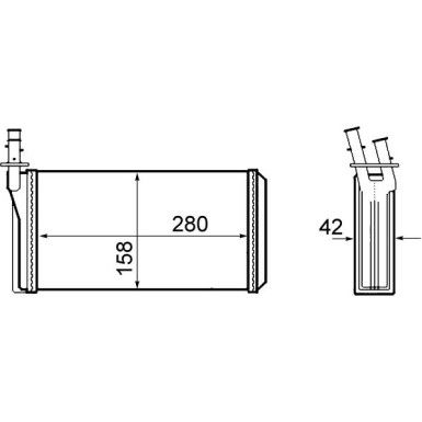 Mahle | Wärmetauscher, Innenraumheizung | AH 63 000S