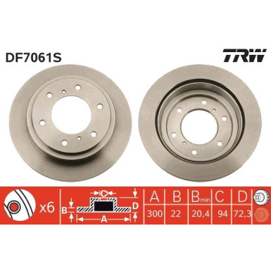 TRW | Bremsscheibe | DF7061S