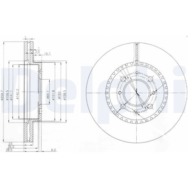 Delphi | Bremsscheibe | BG3965