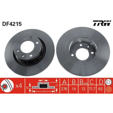 TRW | Bremsscheibe | DF4215