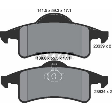 Textar | Bremsbelagsatz, Scheibenbremse | 2333901