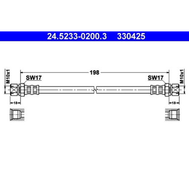 ATE | Bremsschlauch | 24.5233-0200.3