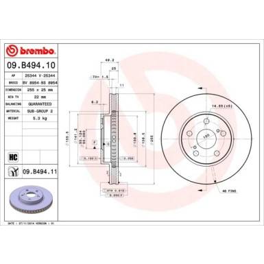 Brembo | Bremsscheibe | 09.B494.11