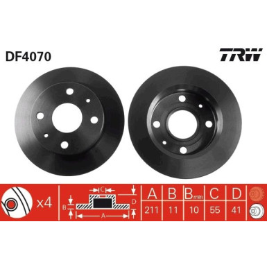 TRW | Bremsscheibe | DF4070