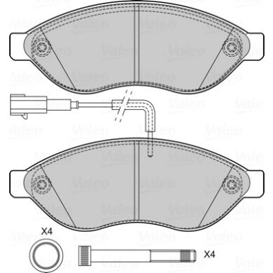 Valeo | Bremsbelagsatz, Scheibenbremse | 601708