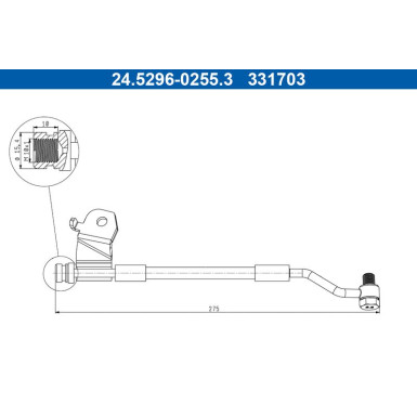 ATE | Bremsschlauch | 24.5296-0255.3