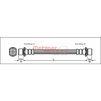 Metzger | Bremsschlauch | 4111421