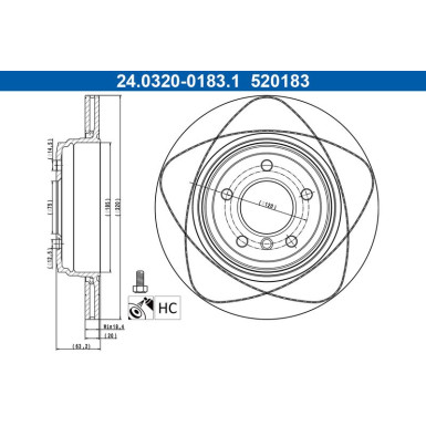 ATE | Bremsscheibe | 24.0320-0183.1