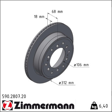 Zimmermann | Bremsscheibe | 590.2807.20