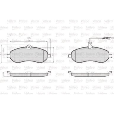 Valeo | Bremsbelagsatz, Scheibenbremse | 872595