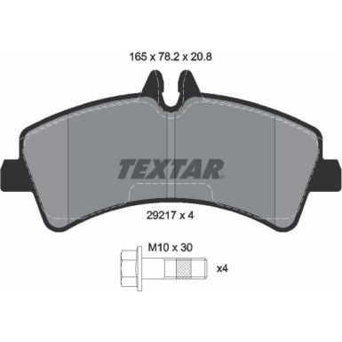 Textar | Bremsbelagsatz, Scheibenbremse | 2921702