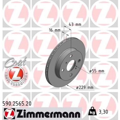 Zimmermann | Bremsscheibe | 590.2565.20