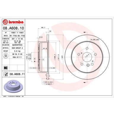 Brembo | Bremsscheibe | 08.A608.11