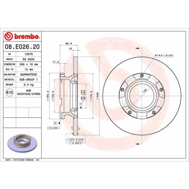 Brembo | Bremsscheibe | 08.E026.20