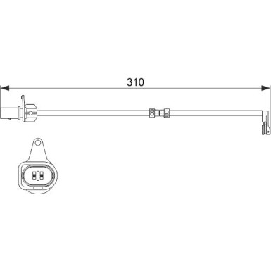 BOSCH | Warnkontakt, Bremsbelagverschleiß | 1 987 474 506