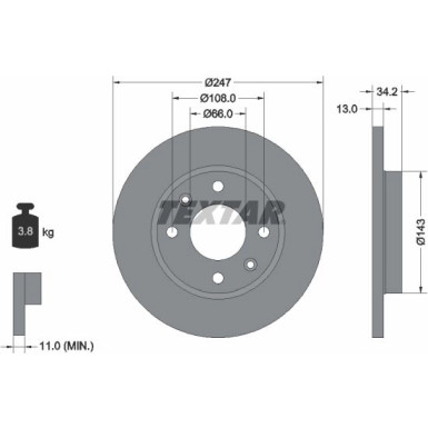 Textar | Bremsscheibe | 92092803