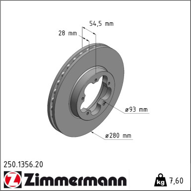 Zimmermann | Bremsscheibe | 250.1356.20