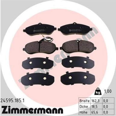 Zimmermann | Bremsbelagsatz, Scheibenbremse | 24595.185.1