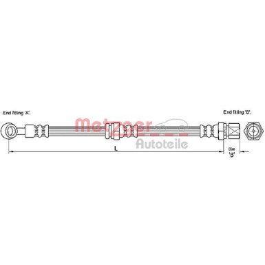 Metzger | Bremsschlauch | 4110191