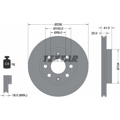 Textar | Bremsscheibe | 92133403