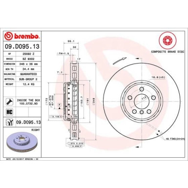 Brembo | Bremsscheibe | 09.D095.13