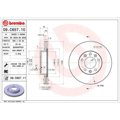 Brembo | Bremsscheibe | 09.C657.11