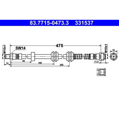 ATE | Bremsschlauch | 83.7715-0473.3