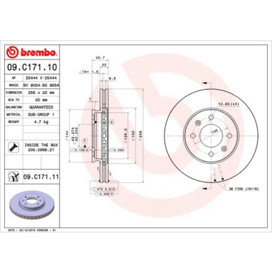 Brembo | Bremsscheibe | 09.C171.11