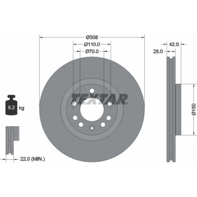 Textar | Bremsscheibe | 92110903