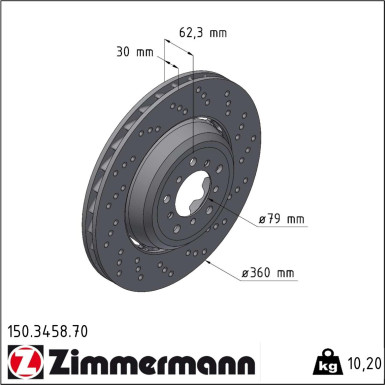 Zimmermann | Bremsscheibe | 150.3458.70