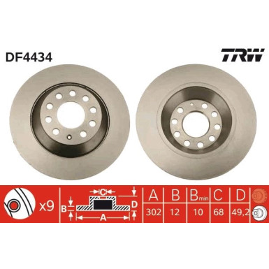 TRW | Bremsscheibe | DF4434