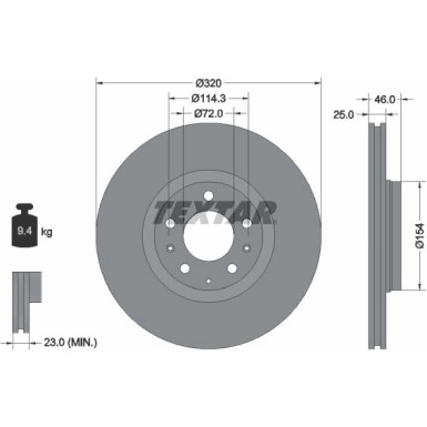 Textar | Bremsscheibe | 92166300