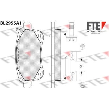 FTE | Bremsbelagsatz, Scheibenbremse | 9011198