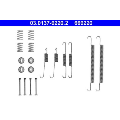 ATE | Zubehörsatz, Bremsbacken | 03.0137-9220.2