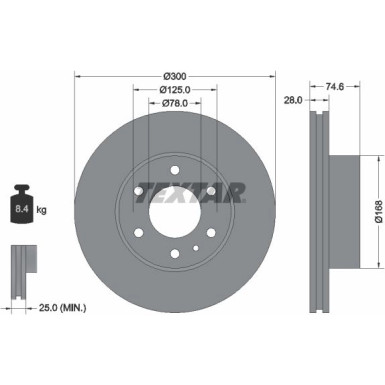 Textar | Bremsscheibe | 92155900