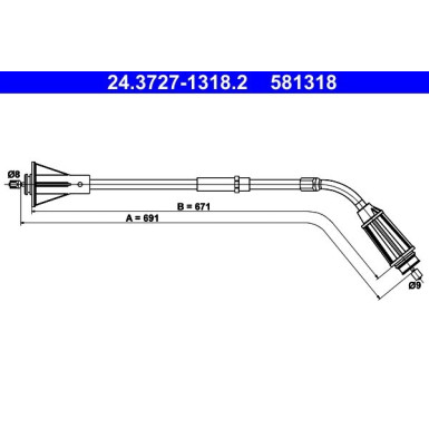 ATE | Seilzug, Feststellbremse | 24.3727-1318.2