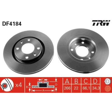 TRW | Bremsscheibe | DF4184