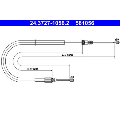ATE | Seilzug, Feststellbremse | 24.3727-1056.2