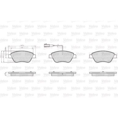 Valeo | Bremsbelagsatz, Scheibenbremse | 872705