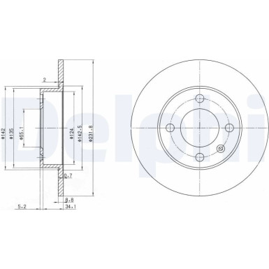 Delphi | Bremsscheibe | BG3505