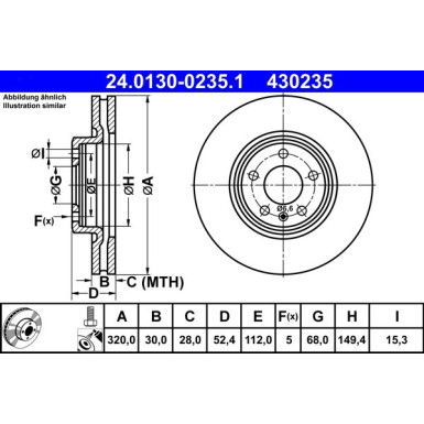 ATE | Bremsscheibe | 24.0130-0235.1