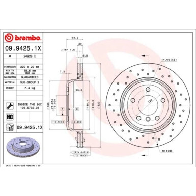 Brembo | Bremsscheibe | 09.9425.1X