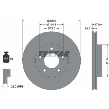 Textar | Bremsscheibe | 92146503