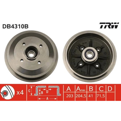 TRW | Bremstrommel | DB4310B