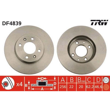 TRW | Bremsscheibe | DF4839