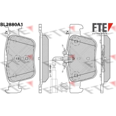 FTE | Bremsbelagsatz, Scheibenbremse | 9011120