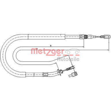 Metzger | Seilzug, Feststellbremse | 10.9873