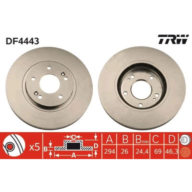 TRW | Bremsscheibe | DF4443