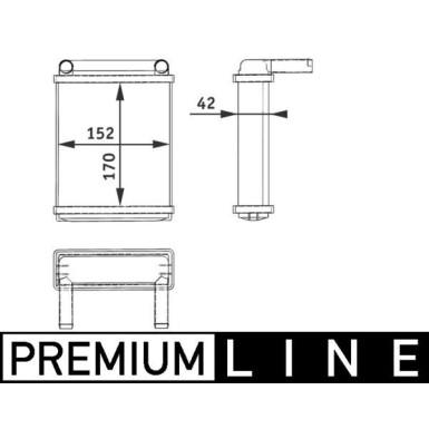 Mahle | Wärmetauscher, Innenraumheizung | AH 128 000P